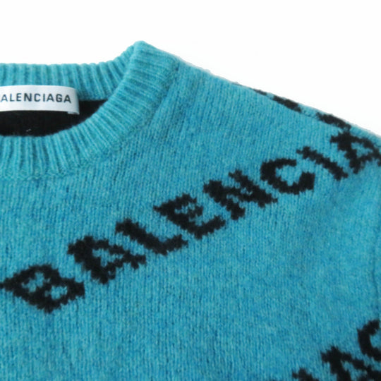BALENCIAGA knit 529208 Main: 98% wool, Main: 2% nylon green Women 34 Used Authentic