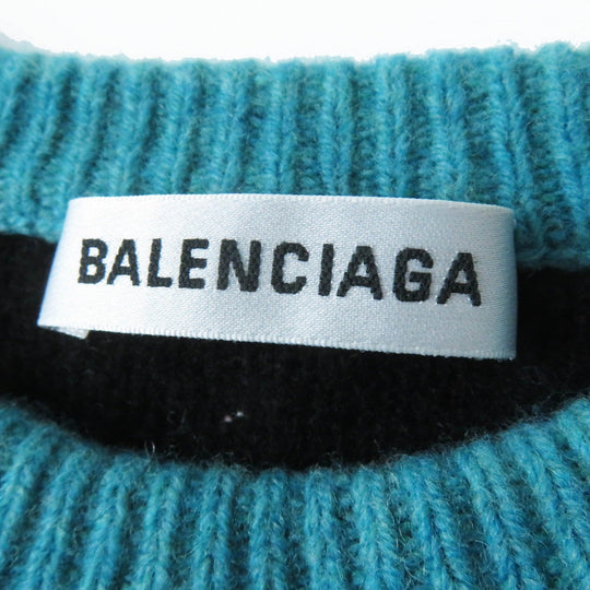 BALENCIAGA knit 529208 Main: 98% wool, Main: 2% nylon green Women 34 Used Authentic