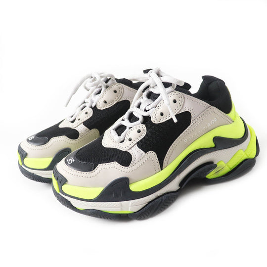 BALENCIAGA sneakers 524039 Polyester,Calf leather,Lambskin multicolor Triple S Women 35 Used Authentic