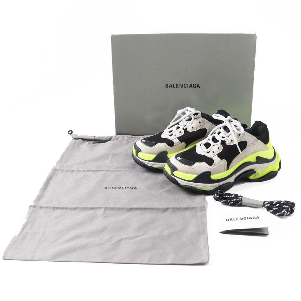 BALENCIAGA sneakers 524039 Polyester,Calf leather,Lambskin multicolor Triple S Women 35 Used Authentic