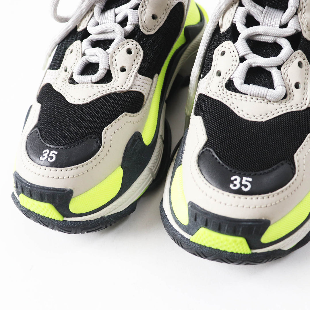 BALENCIAGA sneakers 524039 Polyester,Calf leather,Lambskin multicolor Triple S Women 35 Used Authentic