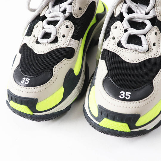 BALENCIAGA sneakers 524039 Polyester,Calf leather,Lambskin multicolor Triple S Women 35 Used Authentic