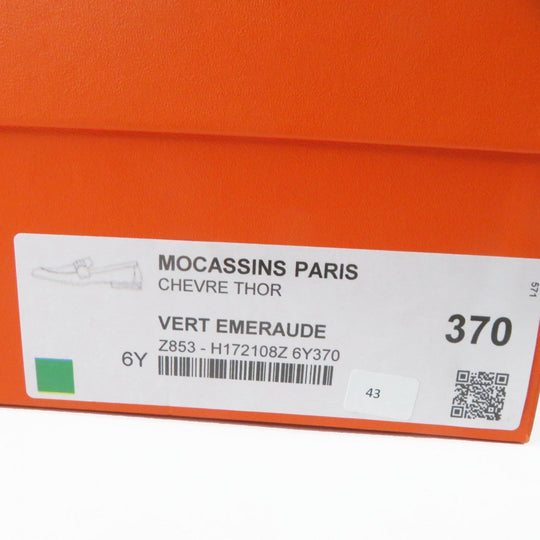 HERMES loafers Main: Leather green moccasins paris Women 37 Used Authentic