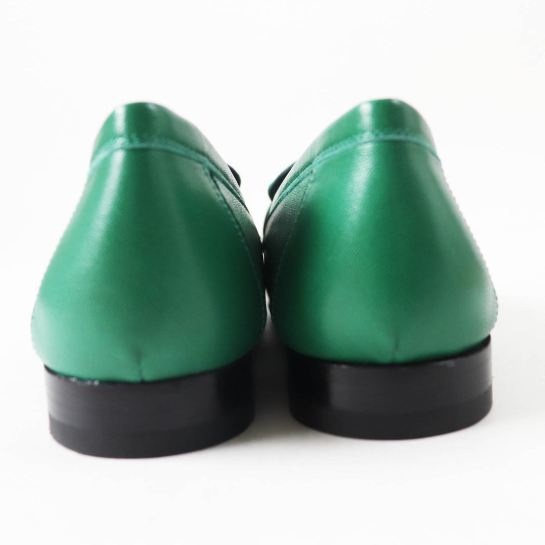 HERMES loafers Main: Leather green moccasins paris Women 37 Used Authentic