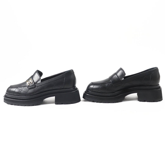 CHANEL loafers 23A G45074 Main: Leather black Matrasse Women 39.5 Used Authentic