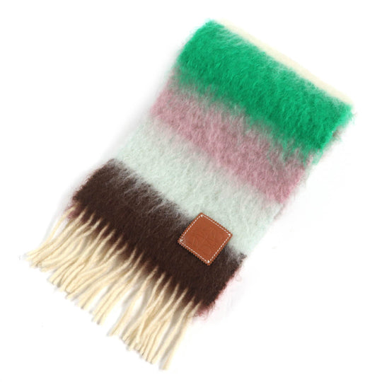 LOEWE Scarf Main: 50% mohair, Main: 48% wool, Main: 2% nylon multicolor Women Used Authentic
