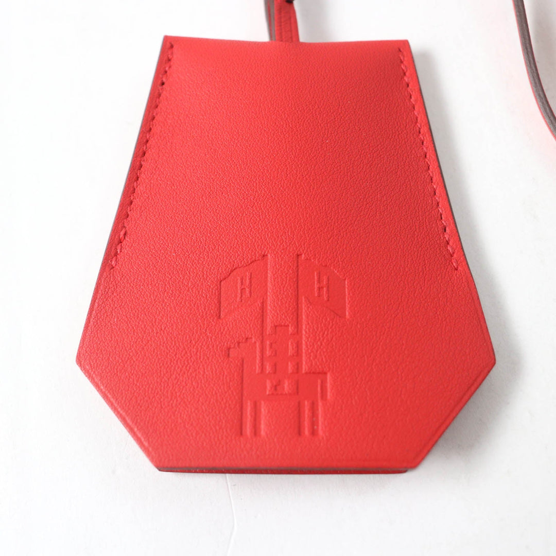 HERMES Bag charm Main: Leather Part: Gold Plated Red Women Used Authentic