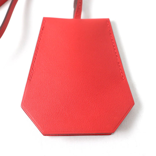 HERMES Bag charm Main: Leather Part: Gold Plated Red Women Used Authentic
