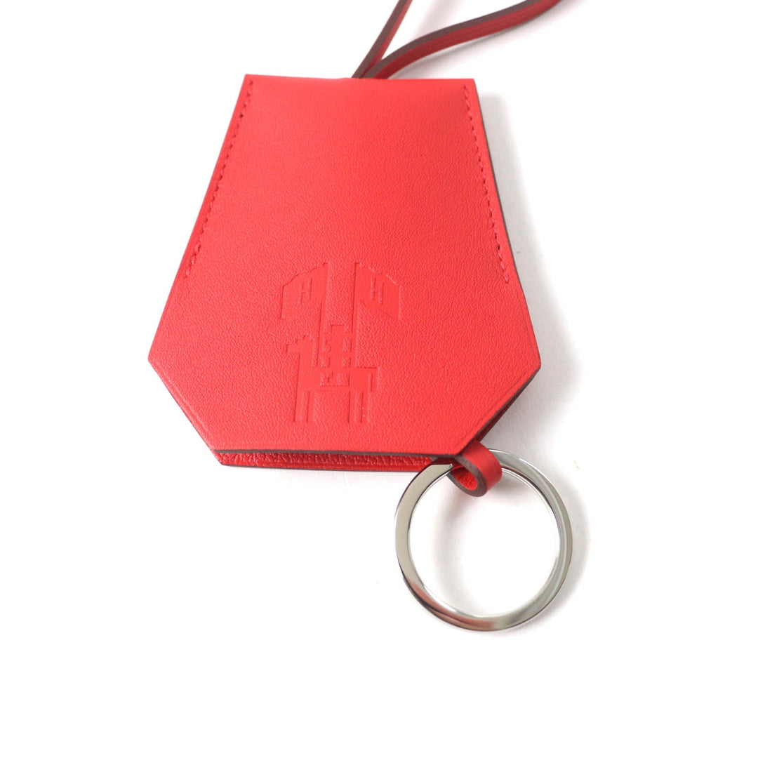 HERMES Bag charm Main: Leather Part: Gold Plated Red Women Used Authentic