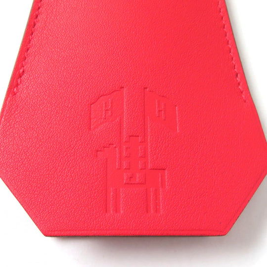 HERMES Bag charm Main: Leather Part: Gold Plated Red Women Used Authentic