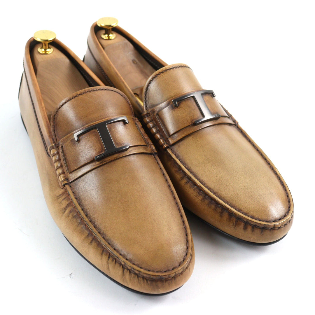 TOD�fS loafers Main: Leather Brown City Gommino mens 9 Used Authentic