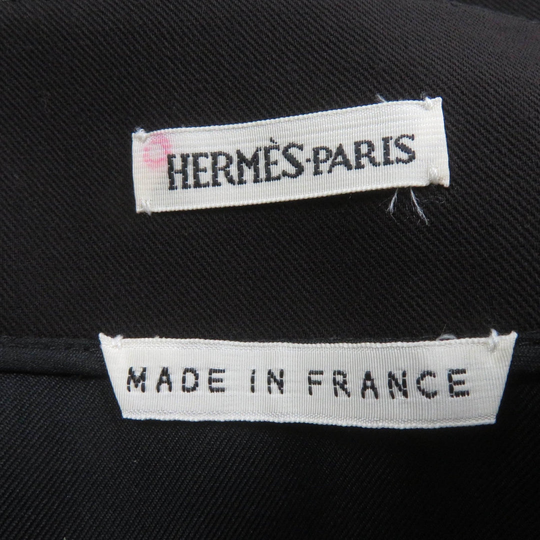 HERMES Tight Skirt Main: 100% wool, Part: Cowhide, Lining: 100% silk Dark brown Women 36 Used Authentic
