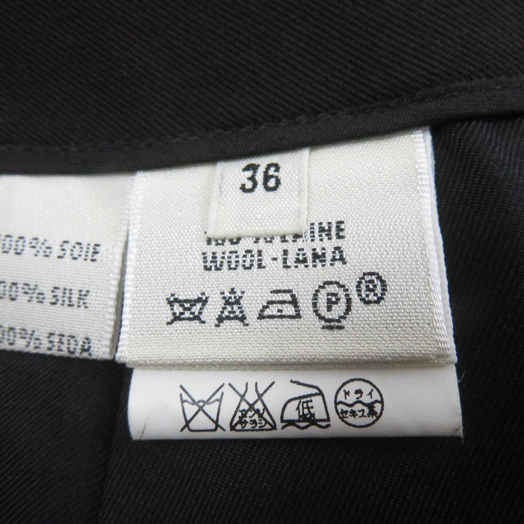 HERMES Tight Skirt Main: 100% wool, Part: Cowhide, Lining: 100% silk Dark brown Women 36 Used Authentic