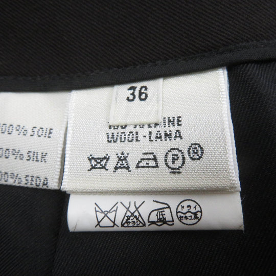 HERMES Tight Skirt Main: 100% wool, Part: Cowhide, Lining: 100% silk Dark brown Women 36 Used Authentic