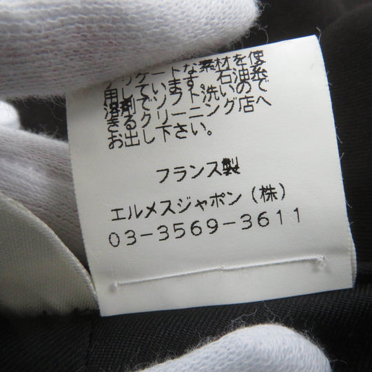 HERMES Tight Skirt Main: 100% wool, Part: Cowhide, Lining: 100% silk Dark brown Women 36 Used Authentic