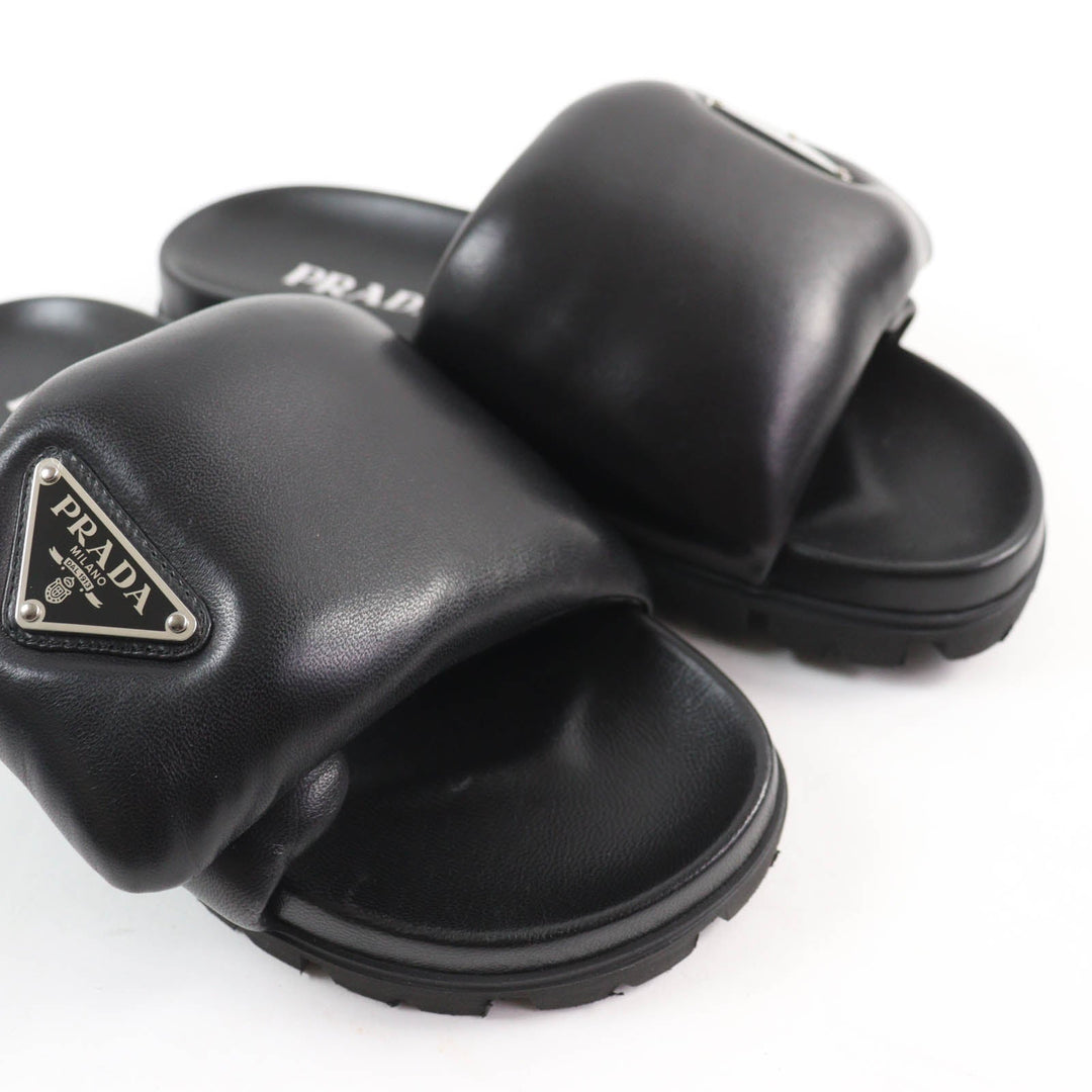 PRADA Sandals 1XX648 Main: Nappa leather black Women 36 Used Authentic