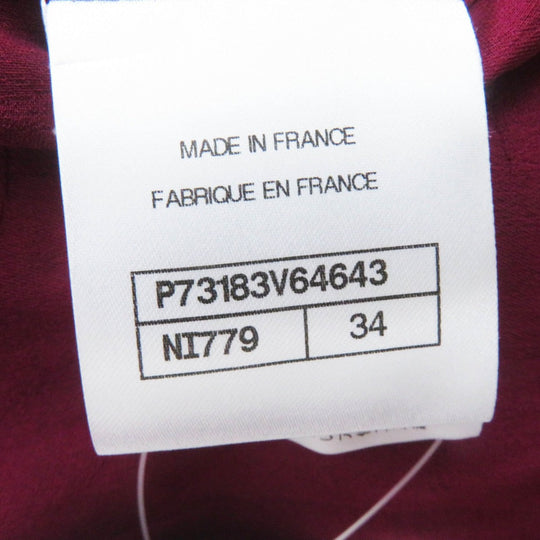 CHANEL Jacket 22A P73183 Outer: 98% wool, Outer: 2% viscose (rayon), Lining: 100% silk Burgundy Black White Women 34 Used Authentic