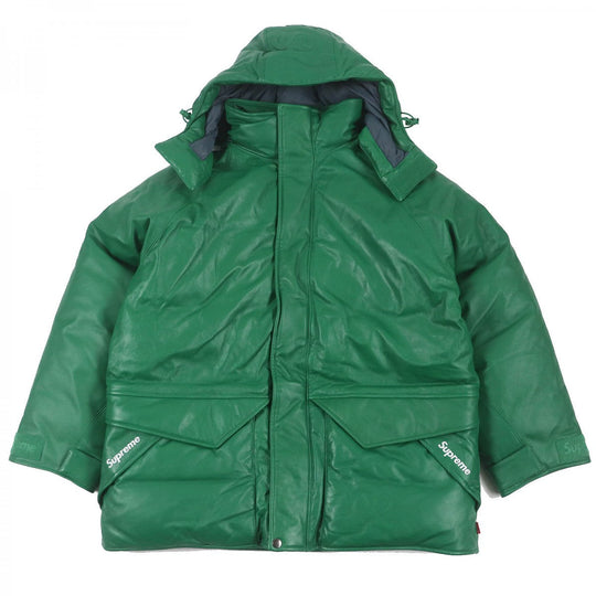 Supreme Down jacket Outer: Sheepskin, Lining: 100% nylon, Filling: 85% down, Filling: 15% feather green Leather 700-Fill Down Parka mens S Used Authentic