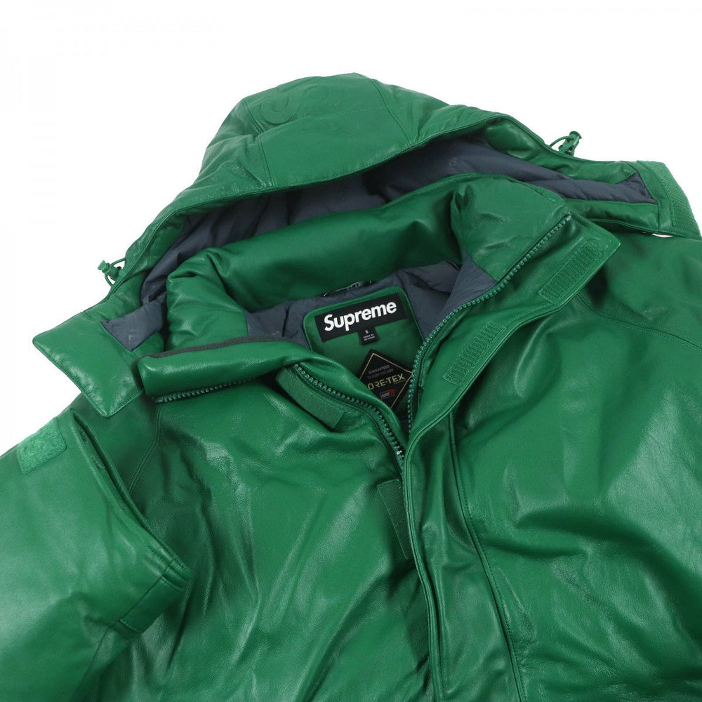 Supreme Down jacket Outer: Sheepskin, Lining: 100% nylon, Filling: 85% down, Filling: 15% feather green Leather 700-Fill Down Parka mens S Used Authentic