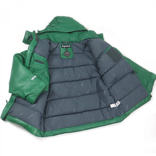 Supreme Down jacket Outer: Sheepskin, Lining: 100% nylon, Filling: 85% down, Filling: 15% feather green Leather 700-Fill Down Parka mens S Used Authentic