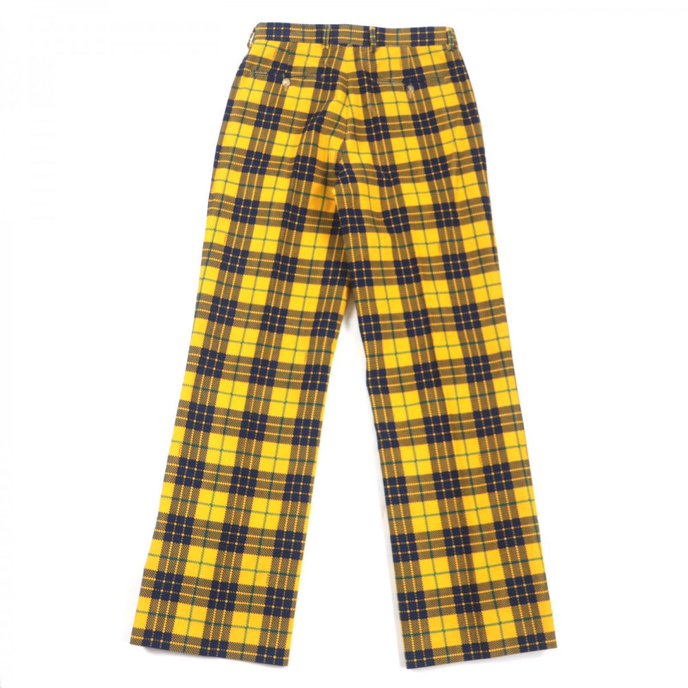GUCCI slacks 714622 Main: 100% cotton, Lining: 100% rayon, Lining: 100% cotton yellow Straight-Leg Checked Tartan Cotton Pant mens 48 Used Authentic