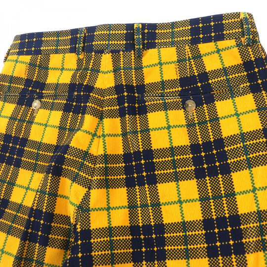 GUCCI slacks 714622 Main: 100% cotton, Lining: 100% rayon, Lining: 100% cotton yellow Straight-Leg Checked Tartan Cotton Pant mens 48 Used Authentic