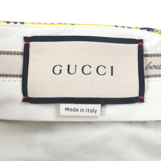 GUCCI slacks 714622 Main: 100% cotton, Lining: 100% rayon, Lining: 100% cotton yellow Straight-Leg Checked Tartan Cotton Pant mens 48 Used Authentic