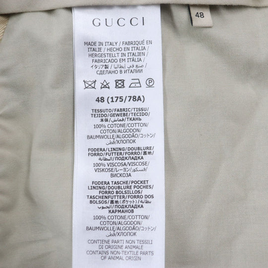 GUCCI slacks 714622 Main: 100% cotton, Lining: 100% rayon, Lining: 100% cotton yellow Straight-Leg Checked Tartan Cotton Pant mens 48 Used Authentic