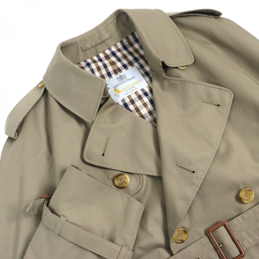 Aquascutum trench coat cotton khaki mens No size listed Used Authentic
