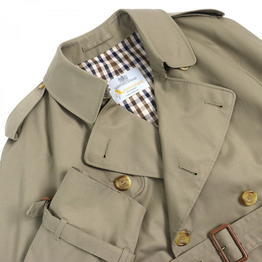 Aquascutum trench coat cotton khaki mens No size listed Used Authentic