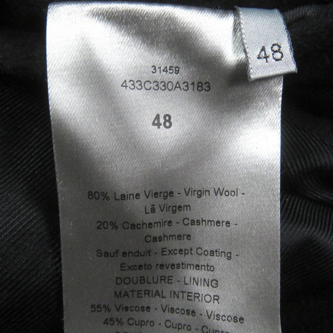 Dior HOMME Chester coat 433C330A3183 Outer: 80% wool, Outer: 20% cashmere, Lining: 55% rayon, Lining: 45% cupra, Sleeve lining: 100% cupra black mens 48 Used Authentic