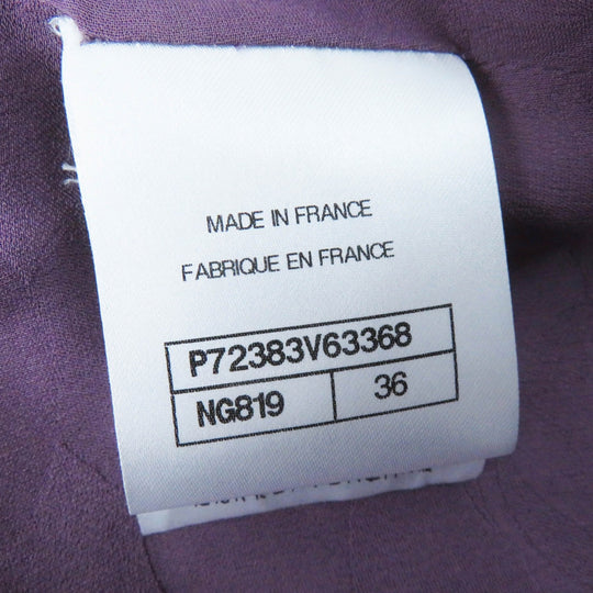 CHANEL Jacket 22P P72383 Outer: 48% acrylic, Outer: 27% polyester, Outer: 16% cotton, Outer: 9% polyamide (nylon), Lining: 100% silk Purple type Women 36 Used Authentic