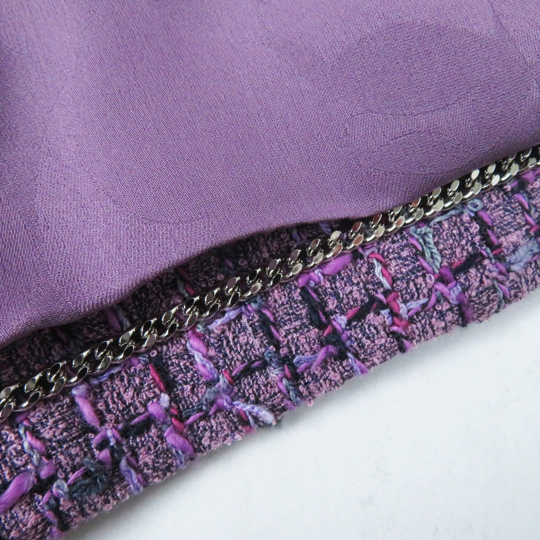 CHANEL Jacket 22P P72383 Outer: 48% acrylic, Outer: 27% polyester, Outer: 16% cotton, Outer: 9% polyamide (nylon), Lining: 100% silk Purple type Women 36 Used Authentic