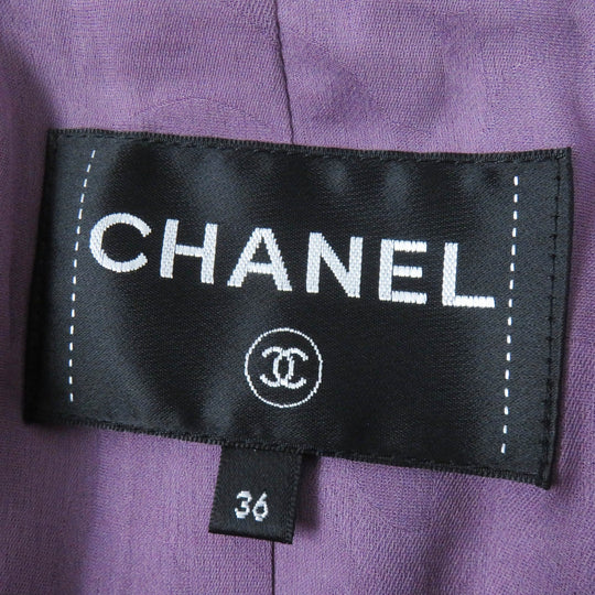 CHANEL Jacket 22P P72383 Outer: 48% acrylic, Outer: 27% polyester, Outer: 16% cotton, Outer: 9% polyamide (nylon), Lining: 100% silk Purple type Women 36 Used Authentic