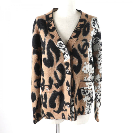 CHANEL cardigan 23A P75362 cashmere Brown black 34