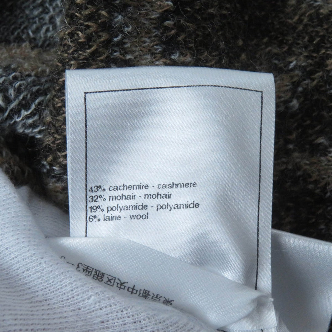 CHANEL cardigan 23A P75362 cashmere Brown black 34