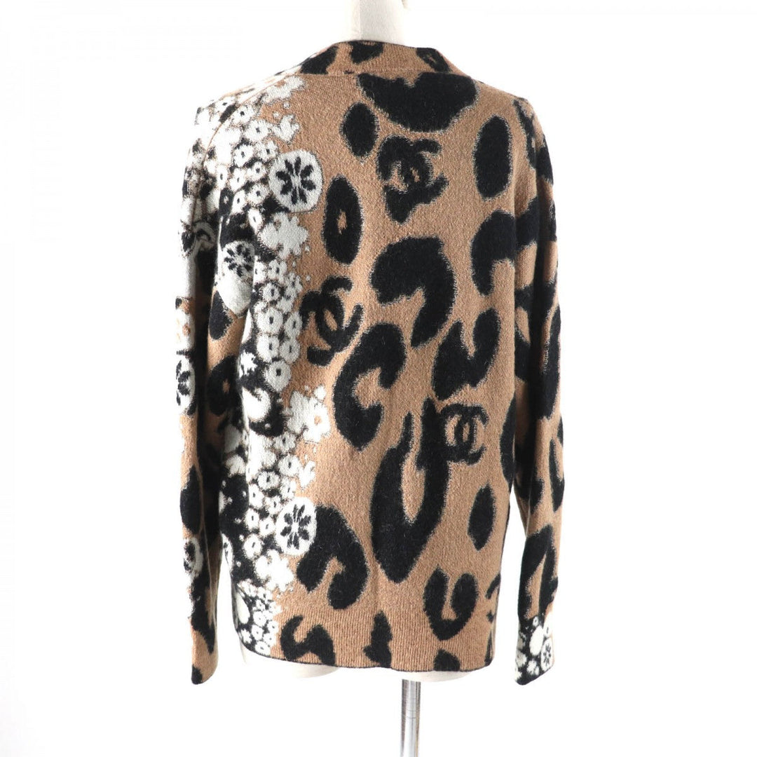 CHANEL cardigan 23A P75362 cashmere Brown black 34
