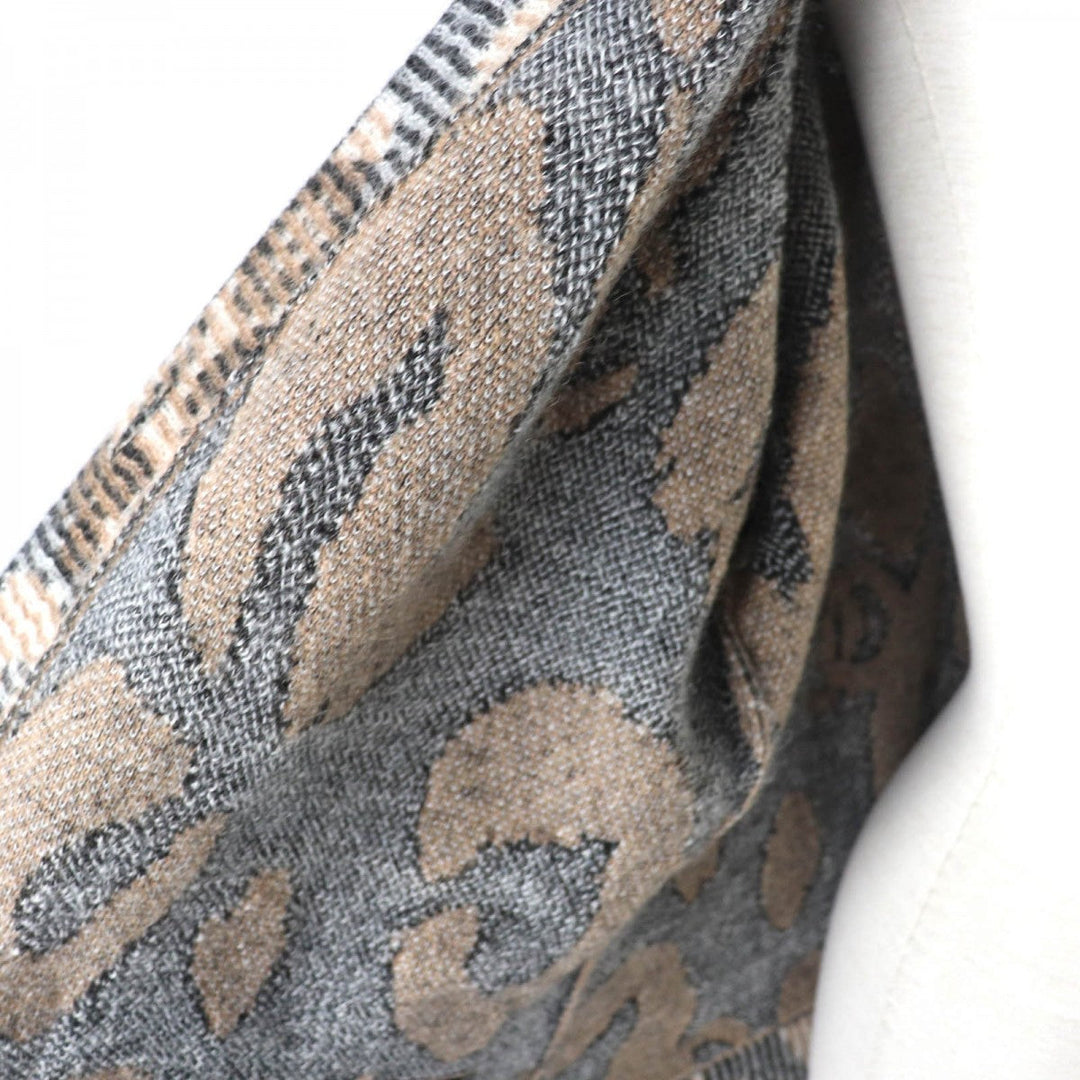 CHANEL cardigan 23A P75362 cashmere Brown black 34