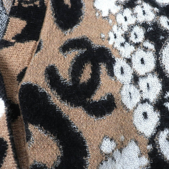CHANEL cardigan 23A P75362 cashmere Brown black 34