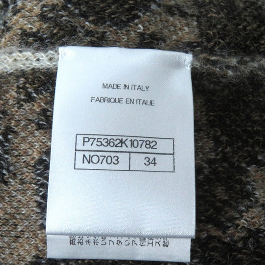 CHANEL cardigan 23A P75362 cashmere Brown black 34