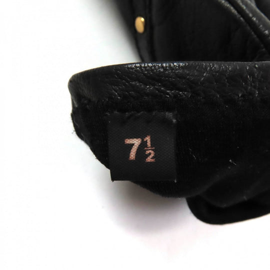 GUCCI gloves Main: Leather, Lining: 100% Silk black Women 7.5 Used Authentic