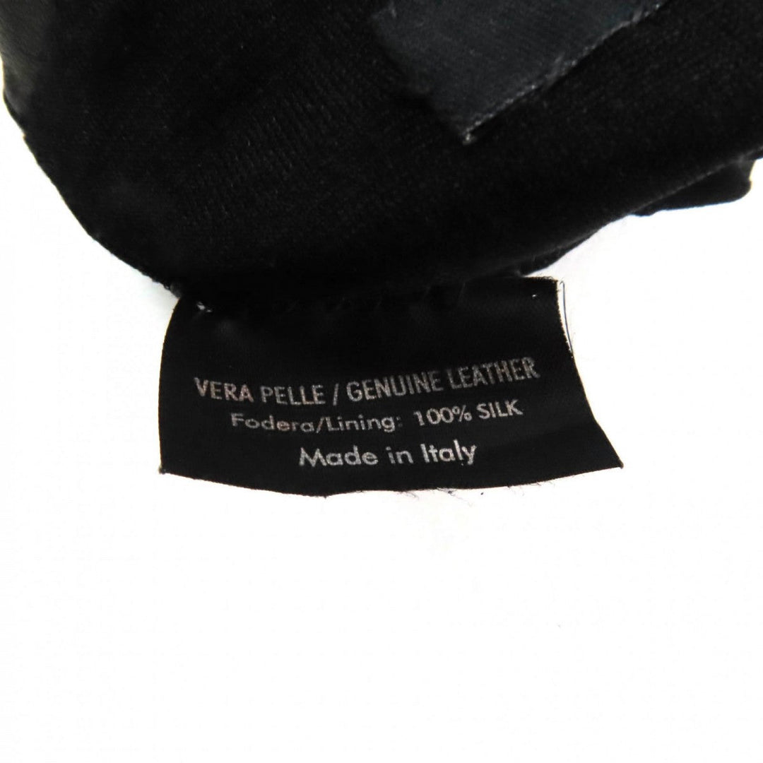 GUCCI gloves Main: Leather, Lining: 100% Silk black Women 7.5 Used Authentic