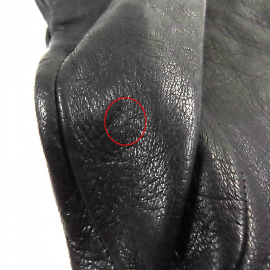 GUCCI gloves Main: Leather, Lining: 100% Silk black Women 7.5 Used Authentic