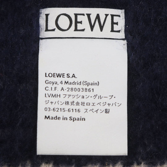 LOEWE Scarf Main: 50% mohair, Main: 48% wool, Main: 2% nylon Navy multi mens Used Authentic