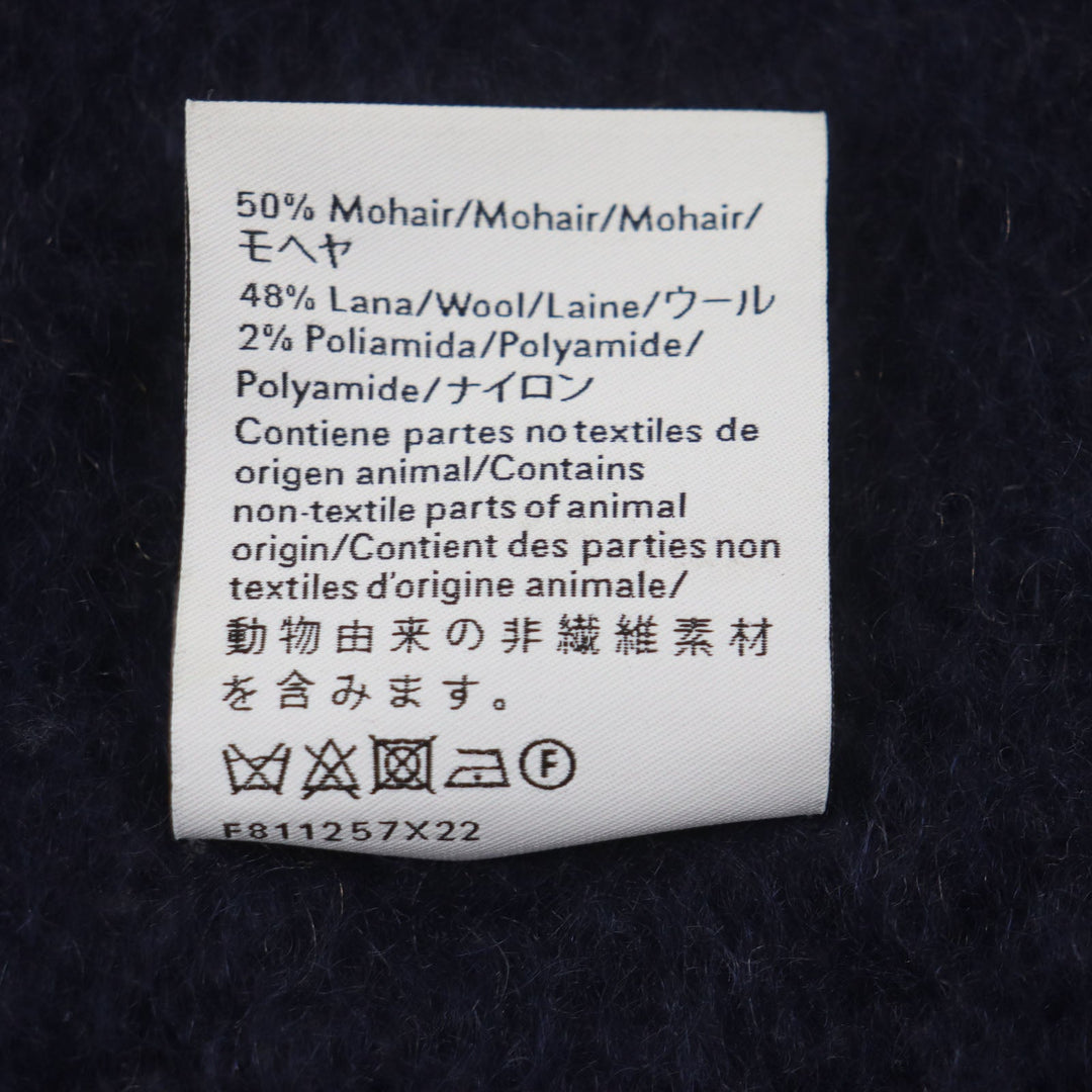 LOEWE Scarf Main: 50% mohair, Main: 48% wool, Main: 2% nylon Navy multi mens Used Authentic