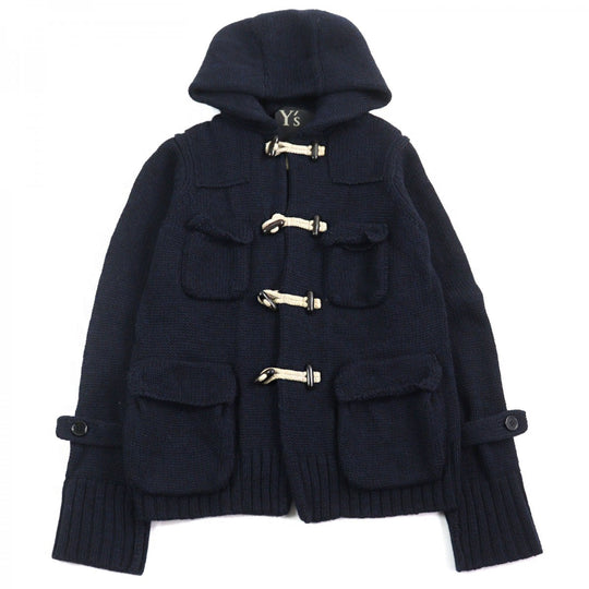Y's Duffel coat YD-K18-155  Main: 100% wool Navy mens 3 Used Authentic