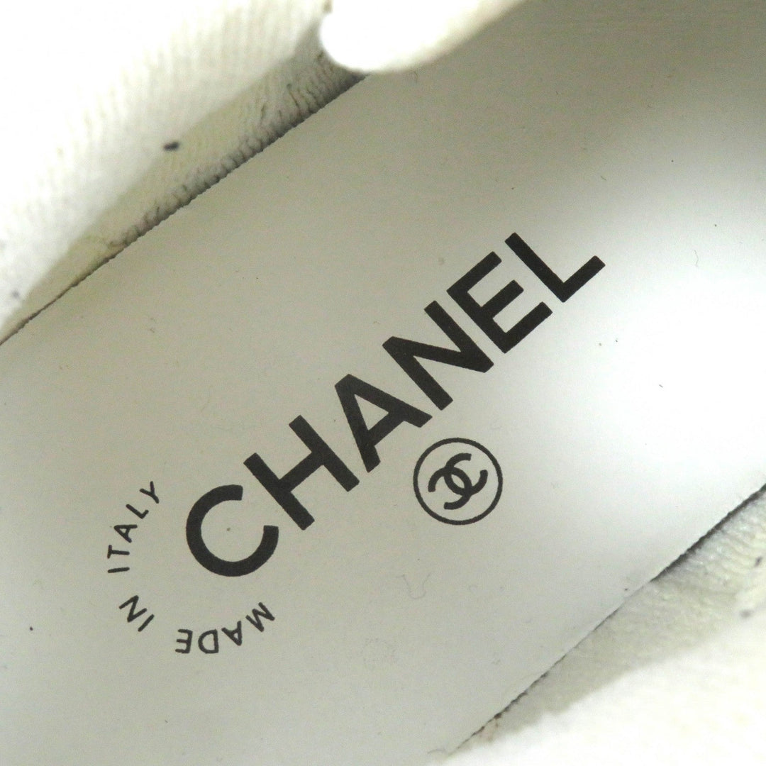 CHANEL Low cut sneakers G37488 Main: Canvas Black White Women 37 Used Authentic