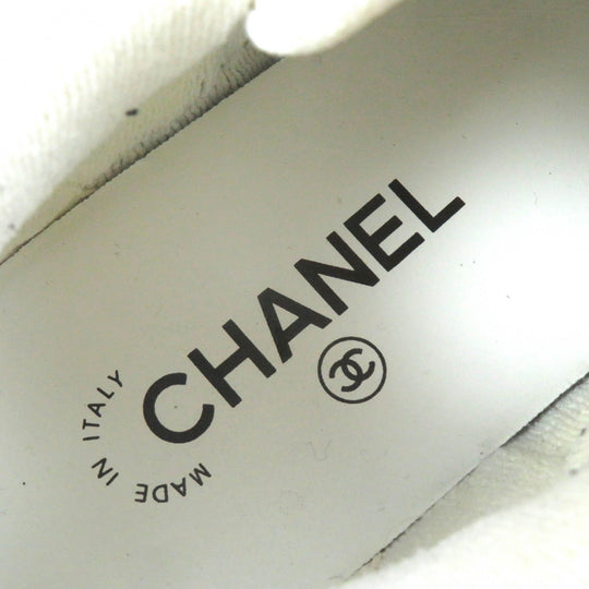 CHANEL Low cut sneakers G37488 Main: Canvas Black White Women 37 Used Authentic
