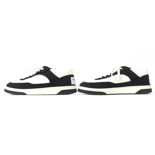 CHANEL Low cut sneakers G37488 Main: Canvas Black White Women 37 Used Authentic