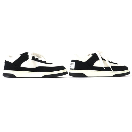 CHANEL Low cut sneakers G37488 Main: Canvas Black White Women 37 Used Authentic